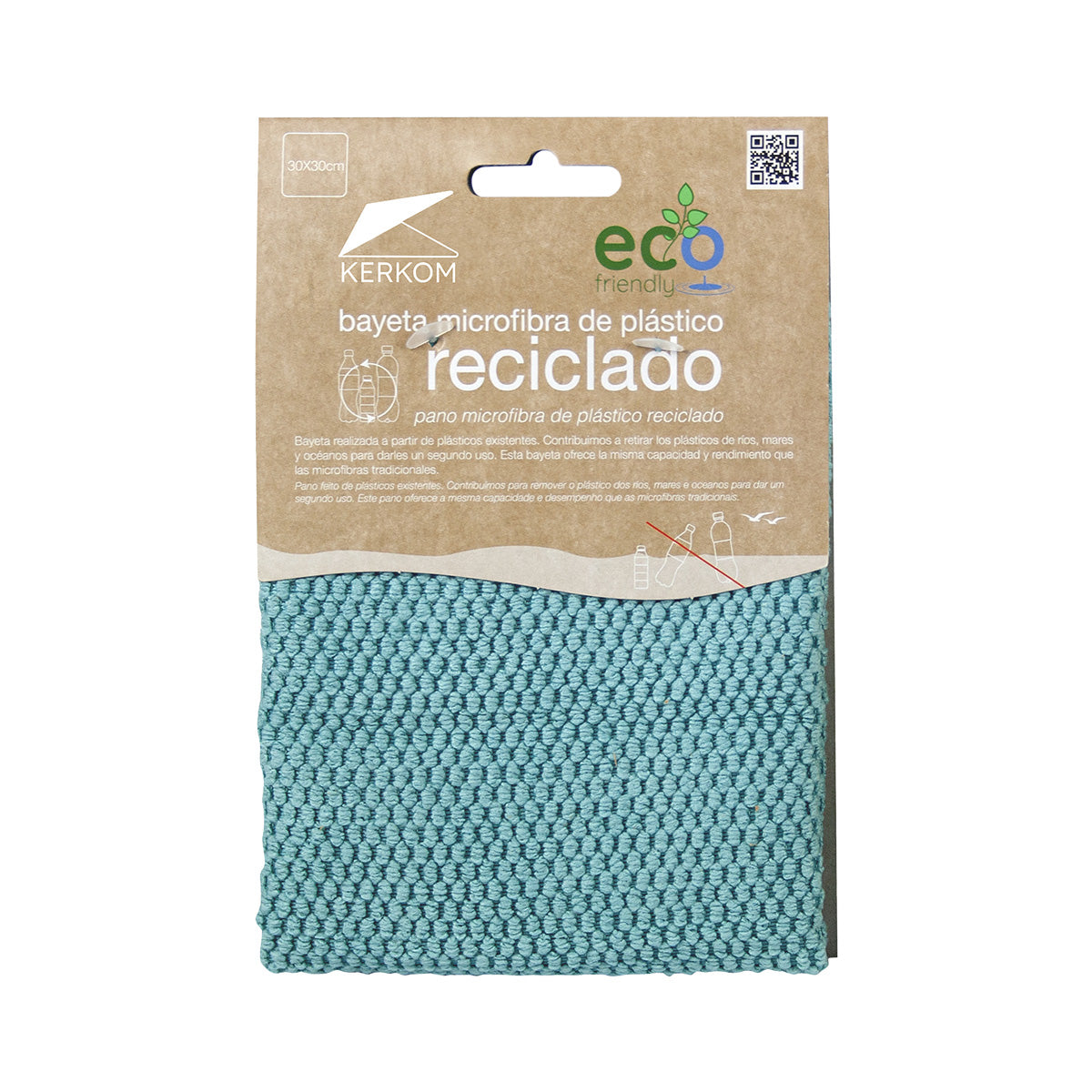 Bayeta PET reciclado microfibra 30 x 30 cm Eco Friendly Kerkom