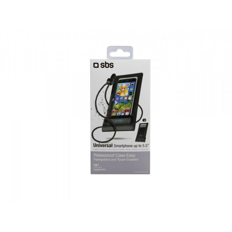 Funda impermeable para smartphone fino de hasta 6.5" negro SBS