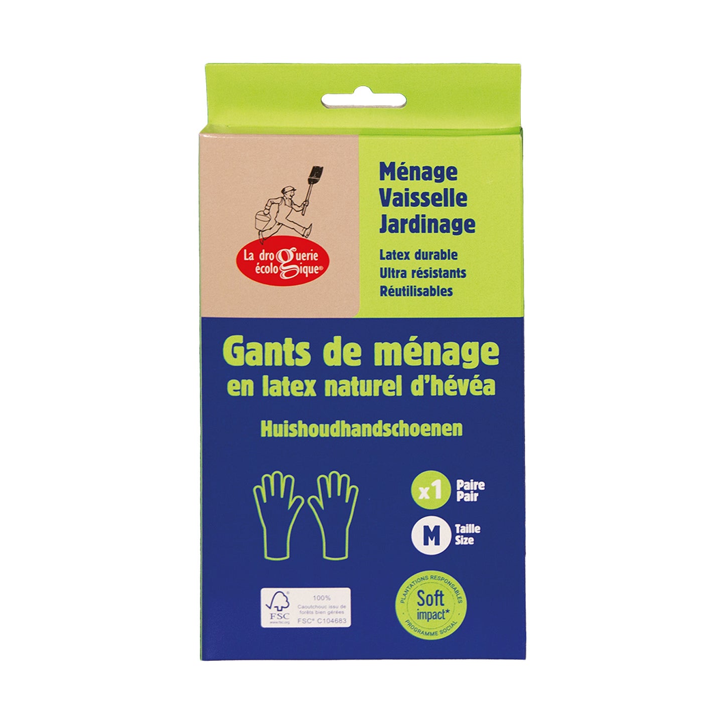Guantes de látex FSC La Droguerie Écologique talla M