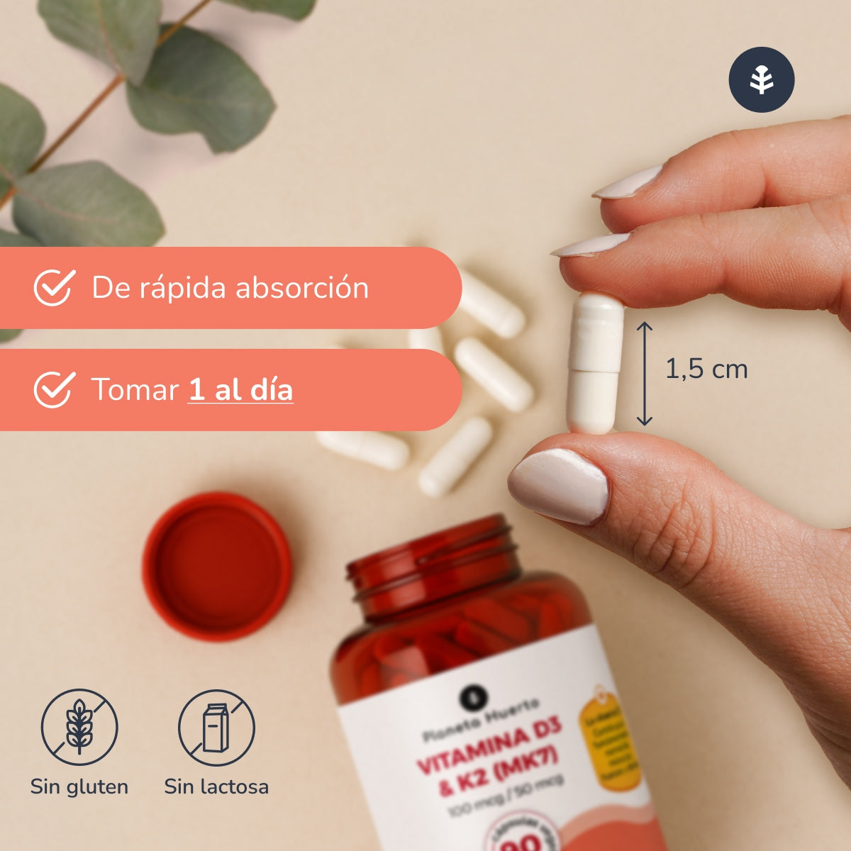 Pack 3xVitamina D3 & K2 Mk7 Planeta Huerto 180 Capsulas