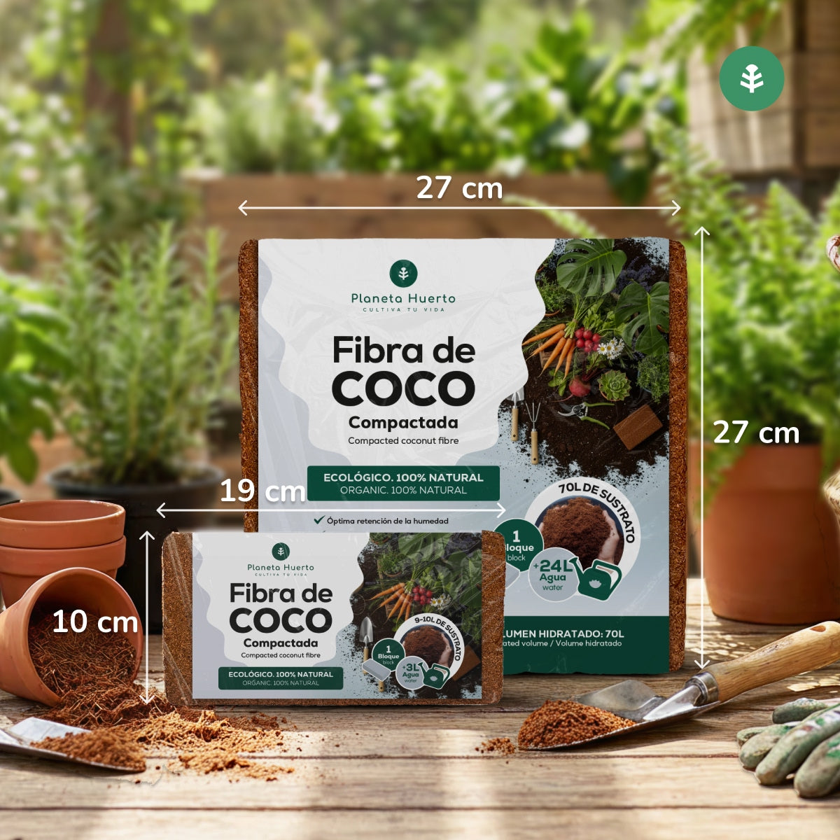 Pack 3x Sustrato Fibra de Coco Planeta Huerto 70 Litros