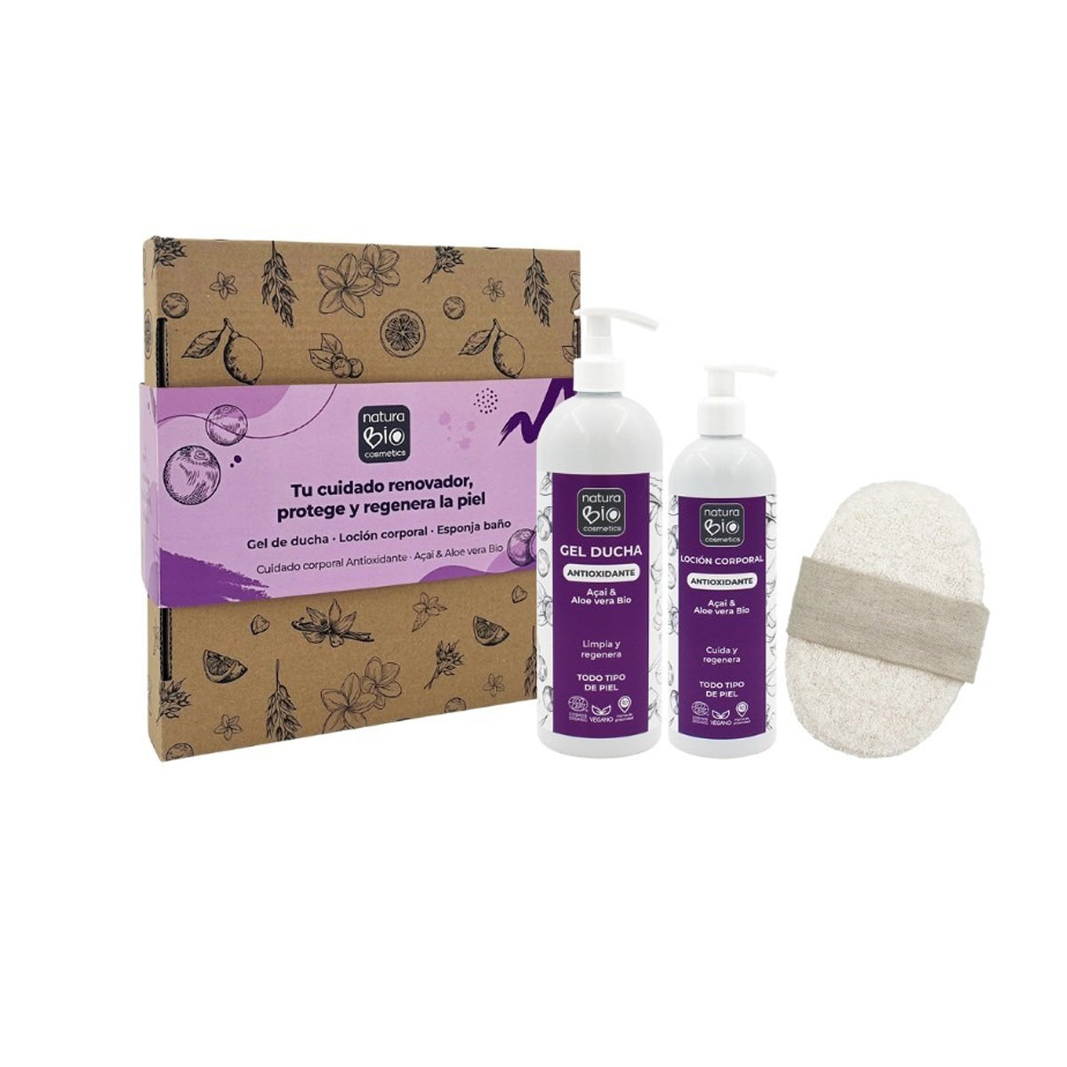 Pack Higiene y cuidado corporal Antioxidante + Obsequio caja regalo NaturaBIO Cosmetics