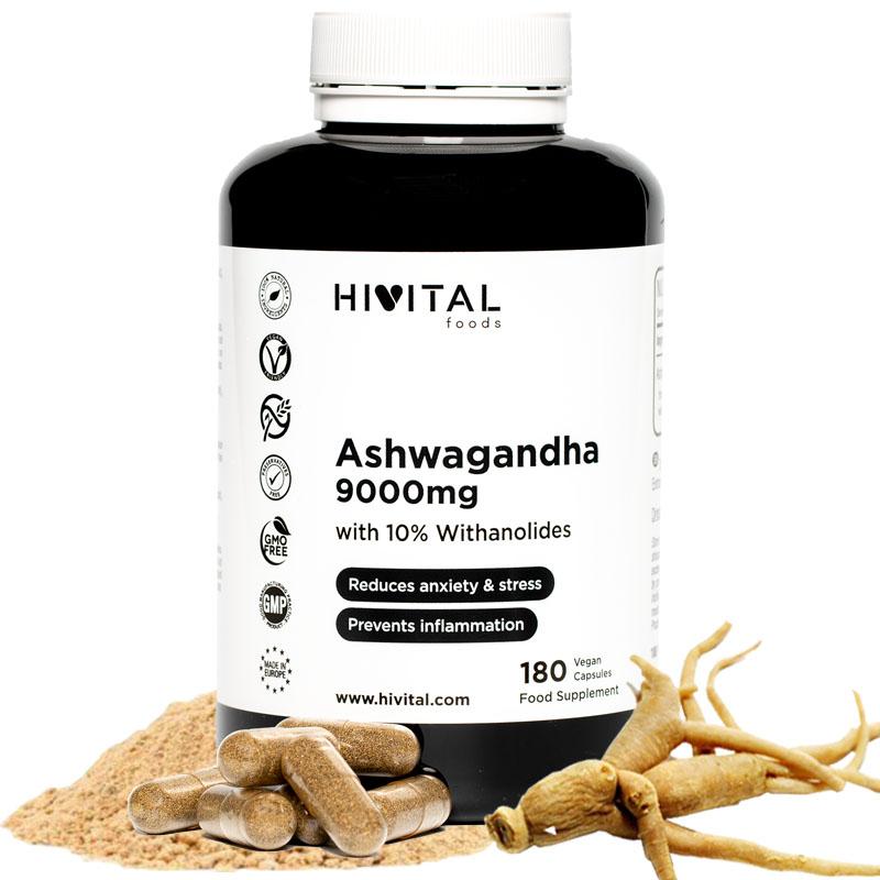 Ashwangandha 9000mg Hivital 180 cápsulas veganas