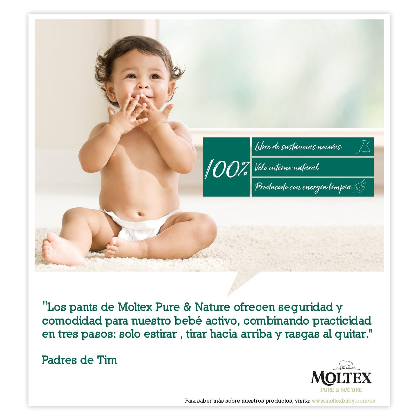 PROMO ESPECIAL Pants Moltex Pure & Nature T5 (9-14 kg), 40 Uds