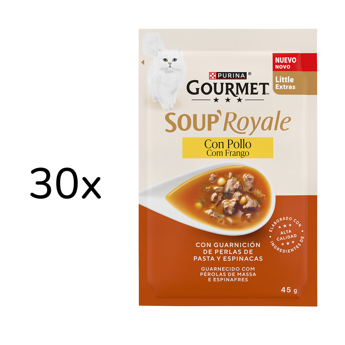 Pack 30 x GOURMET Nature's Creations Soup con pollo natural y guarnición de verduras 45 g