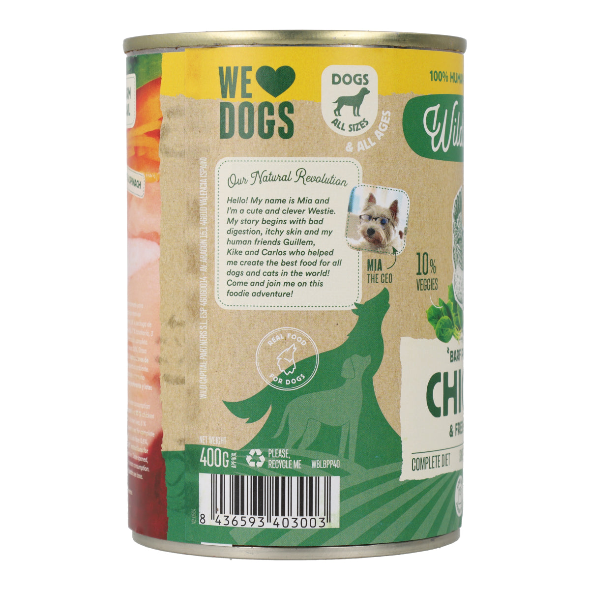BARF Chicken Tin for Dogs Wild Balance 400 g