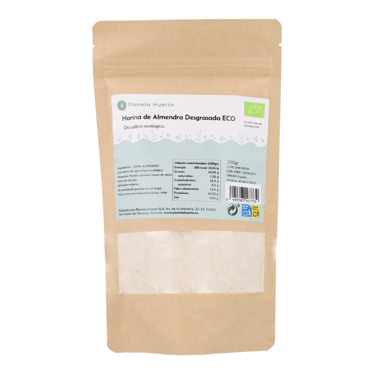 Defatted almond flour (Almond protein) ECO Planeta Huerto 250 g