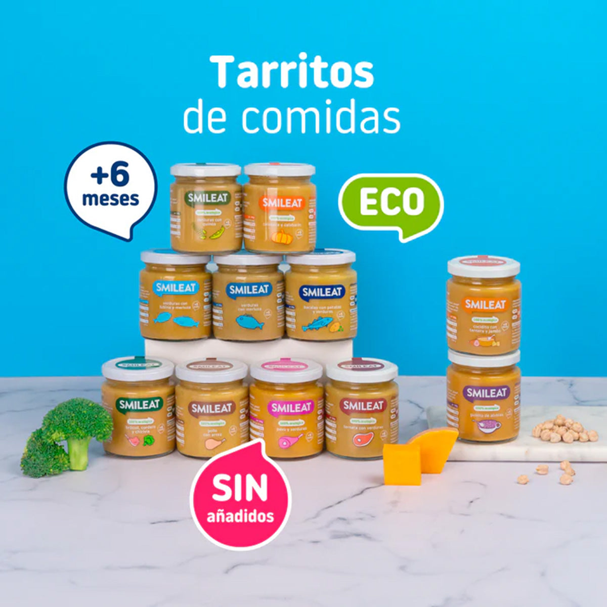 Pack 12x Tarrito BIO verduras y merluza +6 meses Smileat 230g
