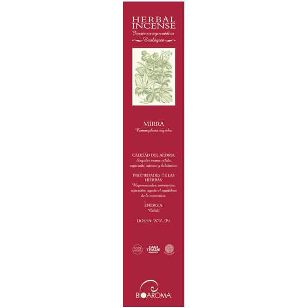 Incienso certificado BioAroma de Mirra 12 varillas