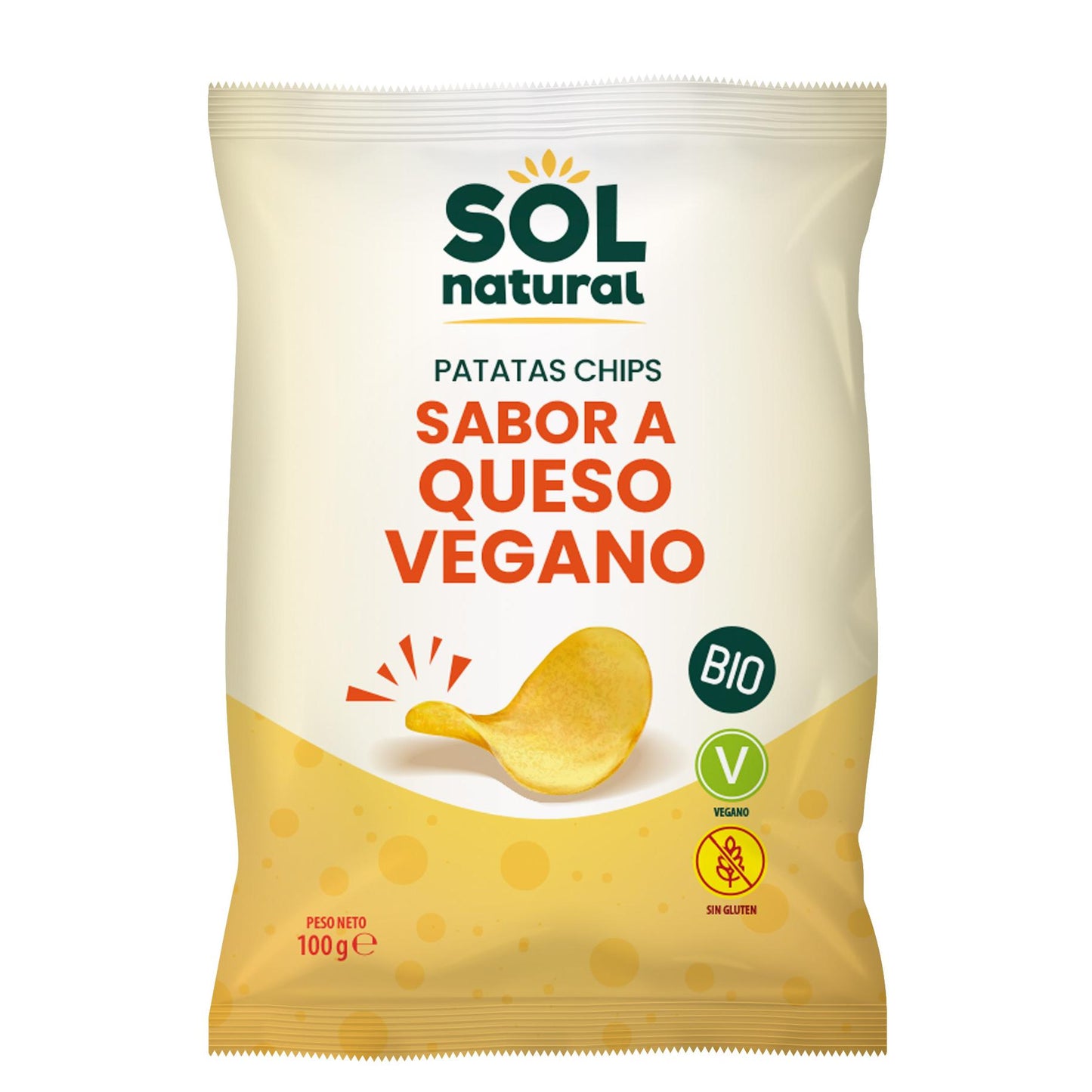 Patatas Fritas Veganas con Sabor a Queso BIO Sol Natural 100 g