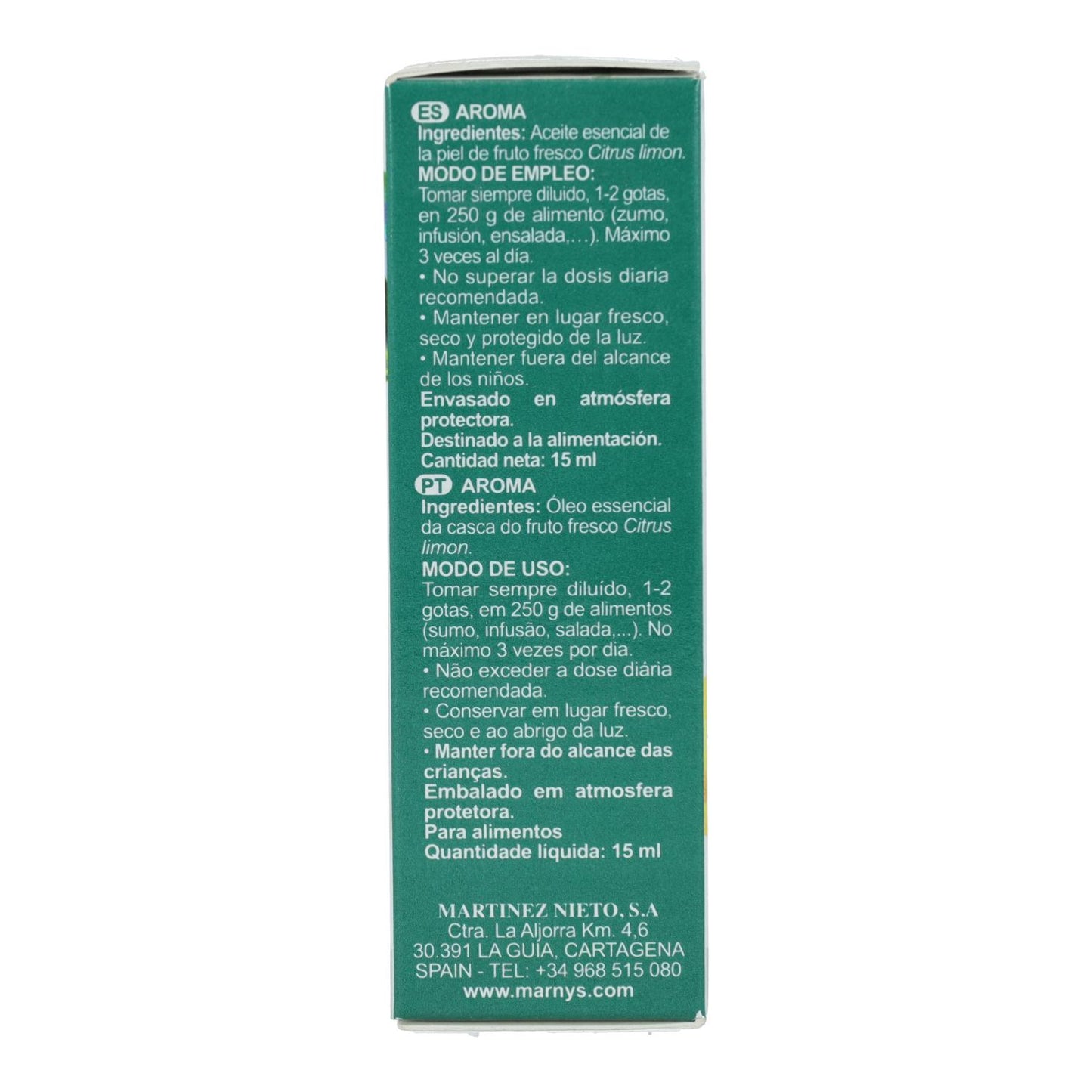 Aceite Esencial Alimentario De Limon Marnys 15 ml