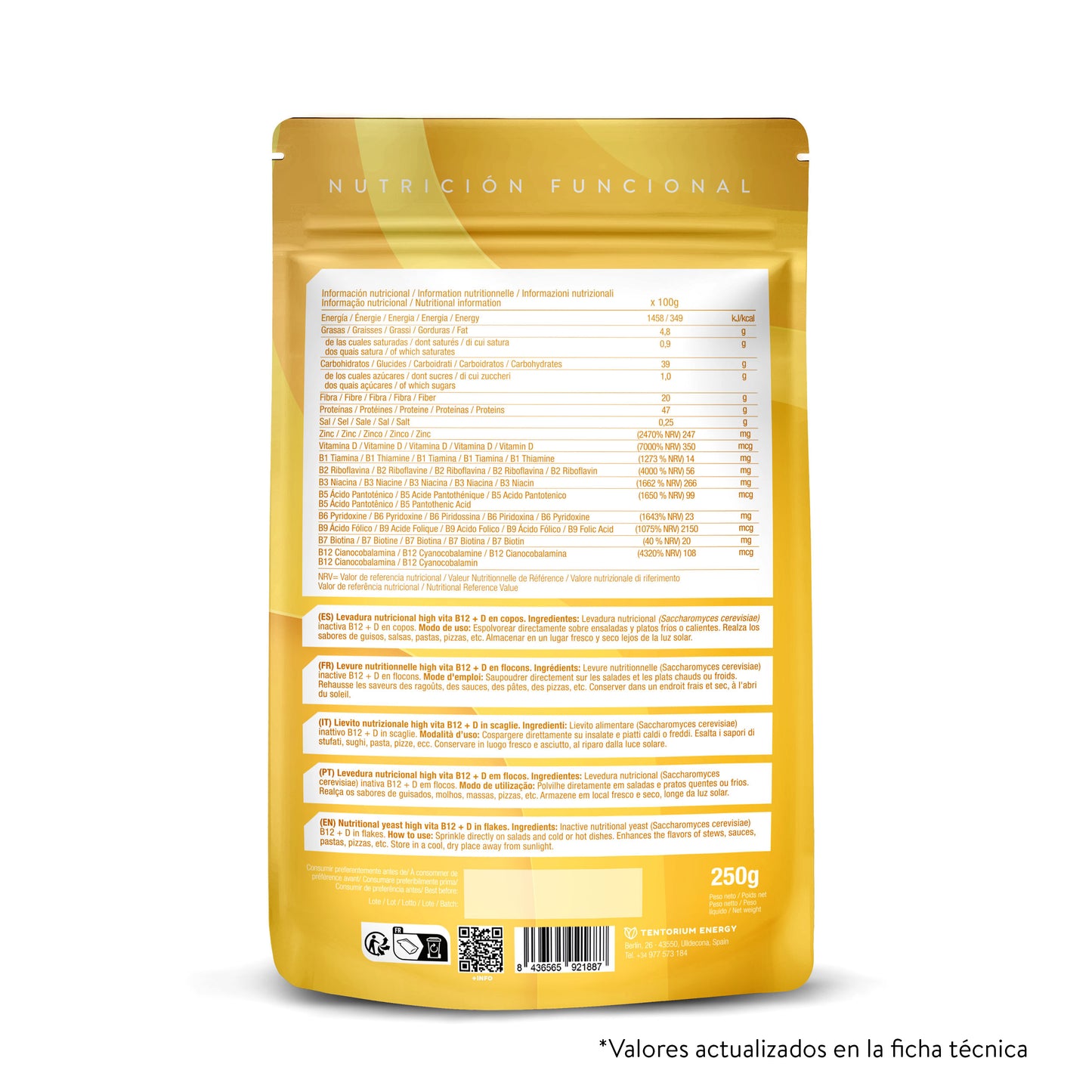 Energy Feelings High Vitamin D Nutritional Yeast 250 g