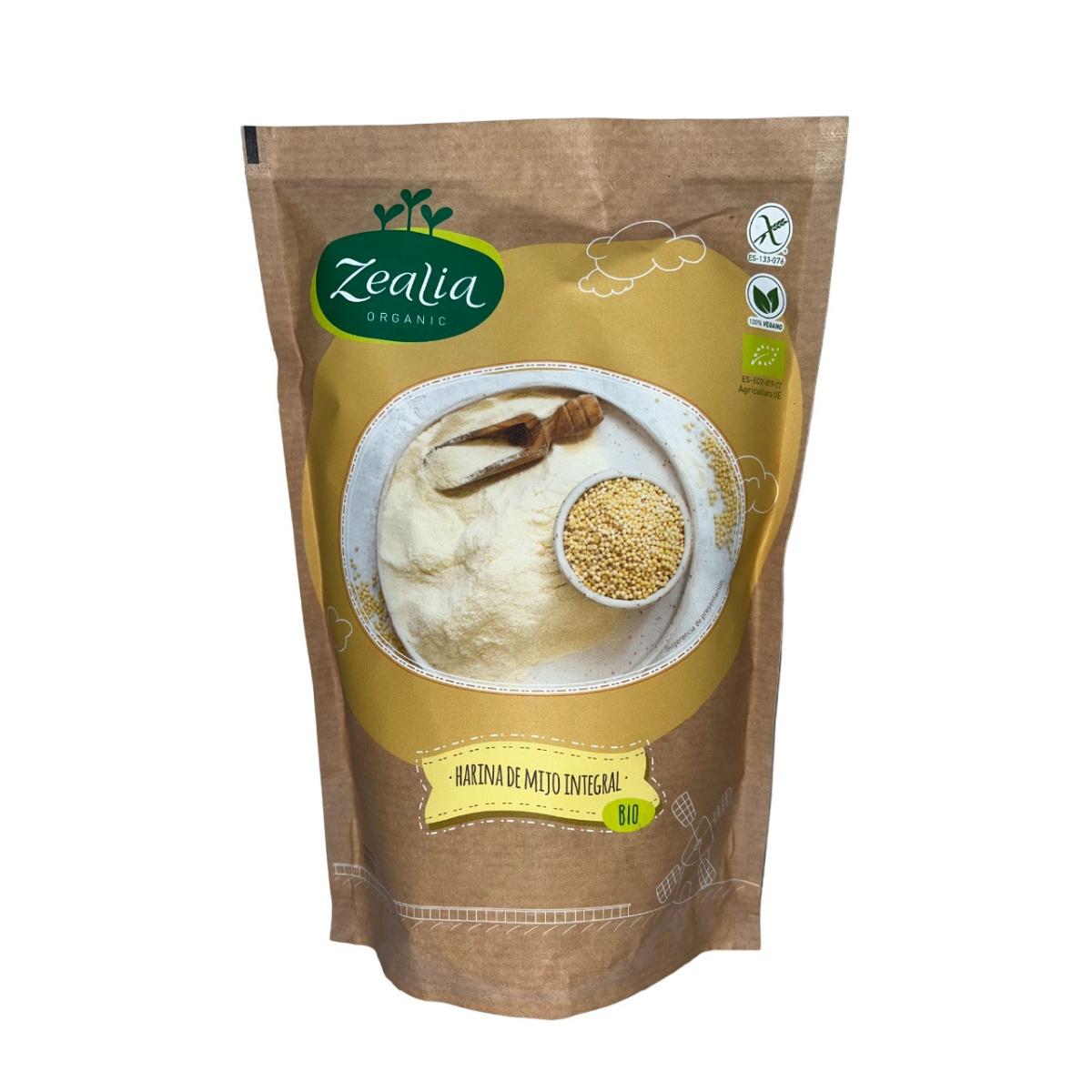 Harina de Mijo Integral BIO Sin Gluten, 500 g. Zealia