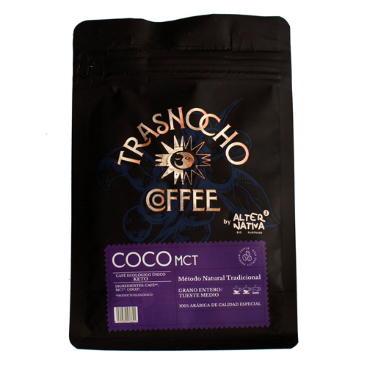 Café KETO en Grano con MCT de Coco BIO Trasnocho Alternativa 200 g