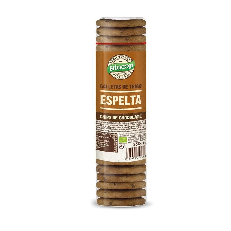 Pack 8uds Galletas de Espelta con Chips de Chocolate Bio Biocop 250 g