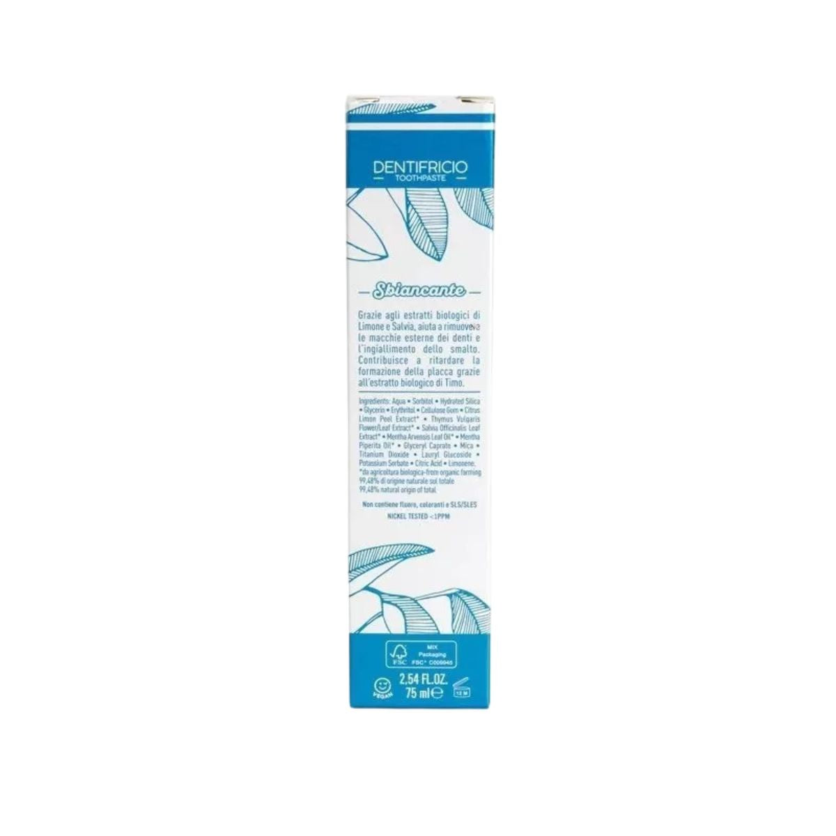 Pasta de dientes blanqueadora natural de menta Ecológica Officina Naturae 75 ml