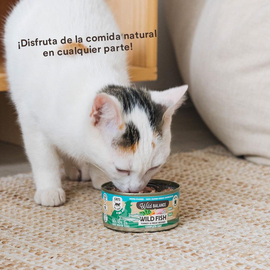 Lata de Pescado y Pavo BARF para gatos Wild Balance 120 g
