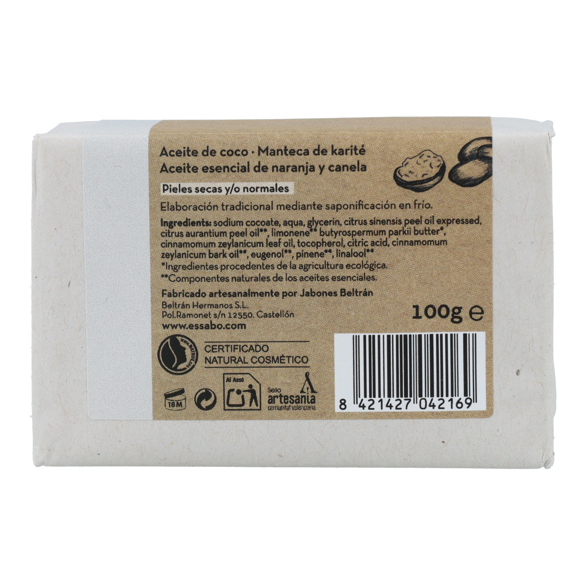 Jabón de Karité Artesanal 100g Essabó