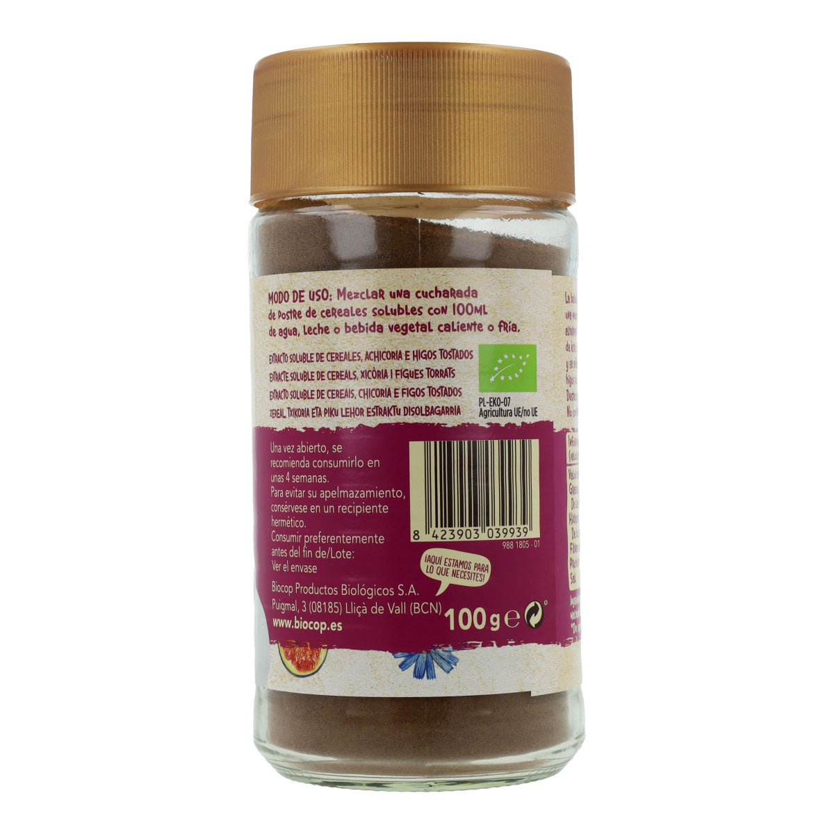 Organic Cereal, Fig and Chicory Coffee Biocop, 100 g