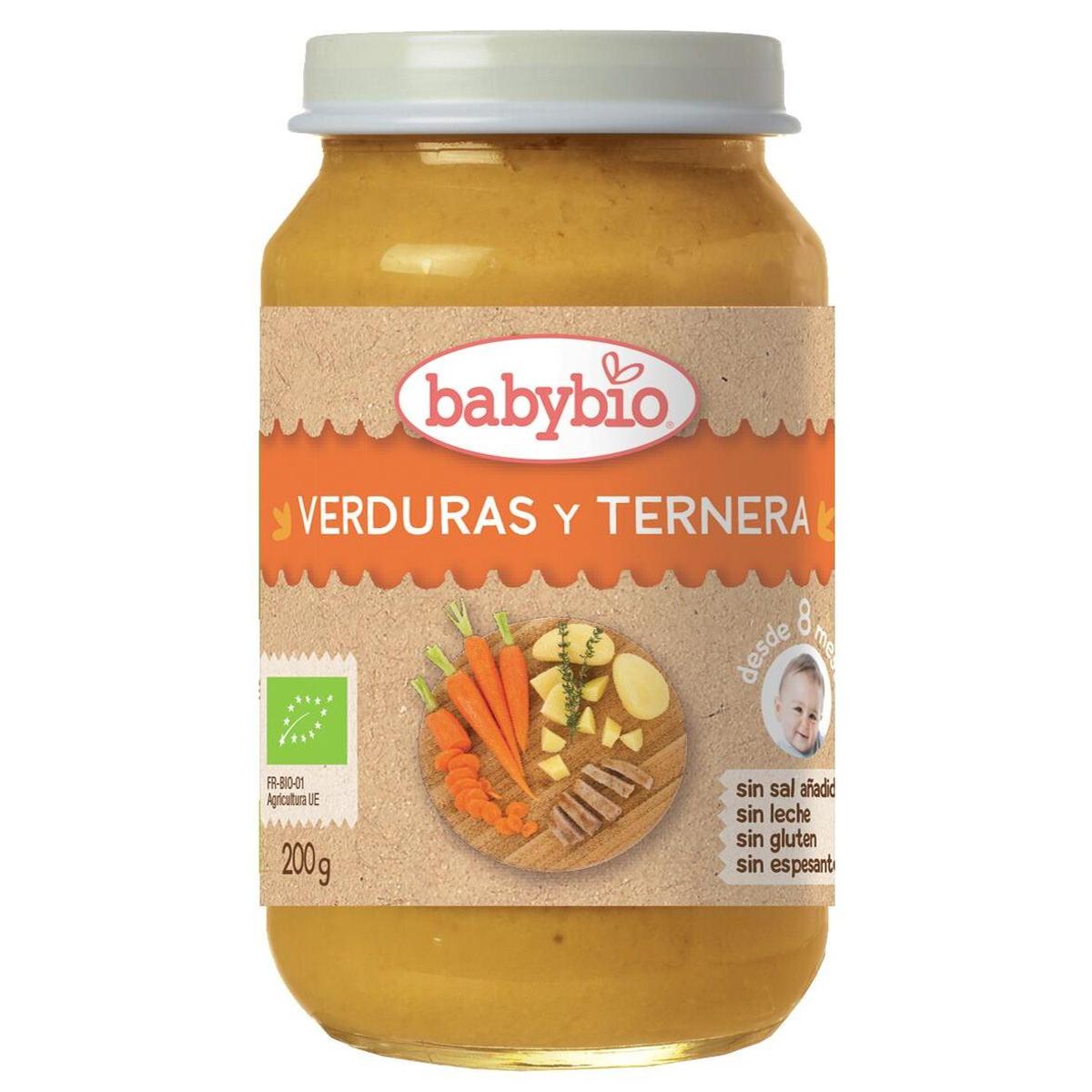 Pack 3 uds Tarrito Menú Tradición Verduras y Ternera, 200 g. Babybio