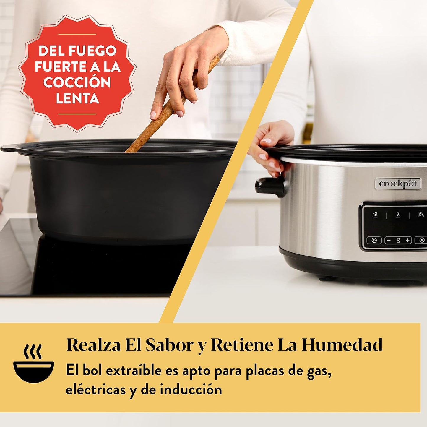 Crockpot Olla digital de cocción lenta digital Sizzle & Stew 6.5 L CSC112X (Reacondicionado)