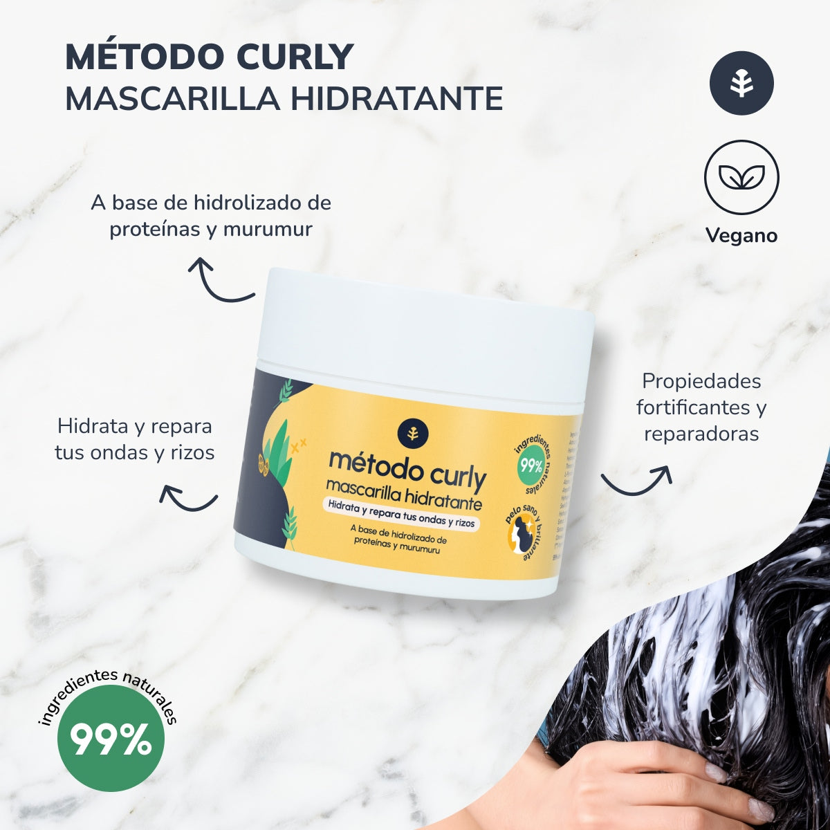 Curly Method Pack: shampoo, mask and leave in Planeta Huerto