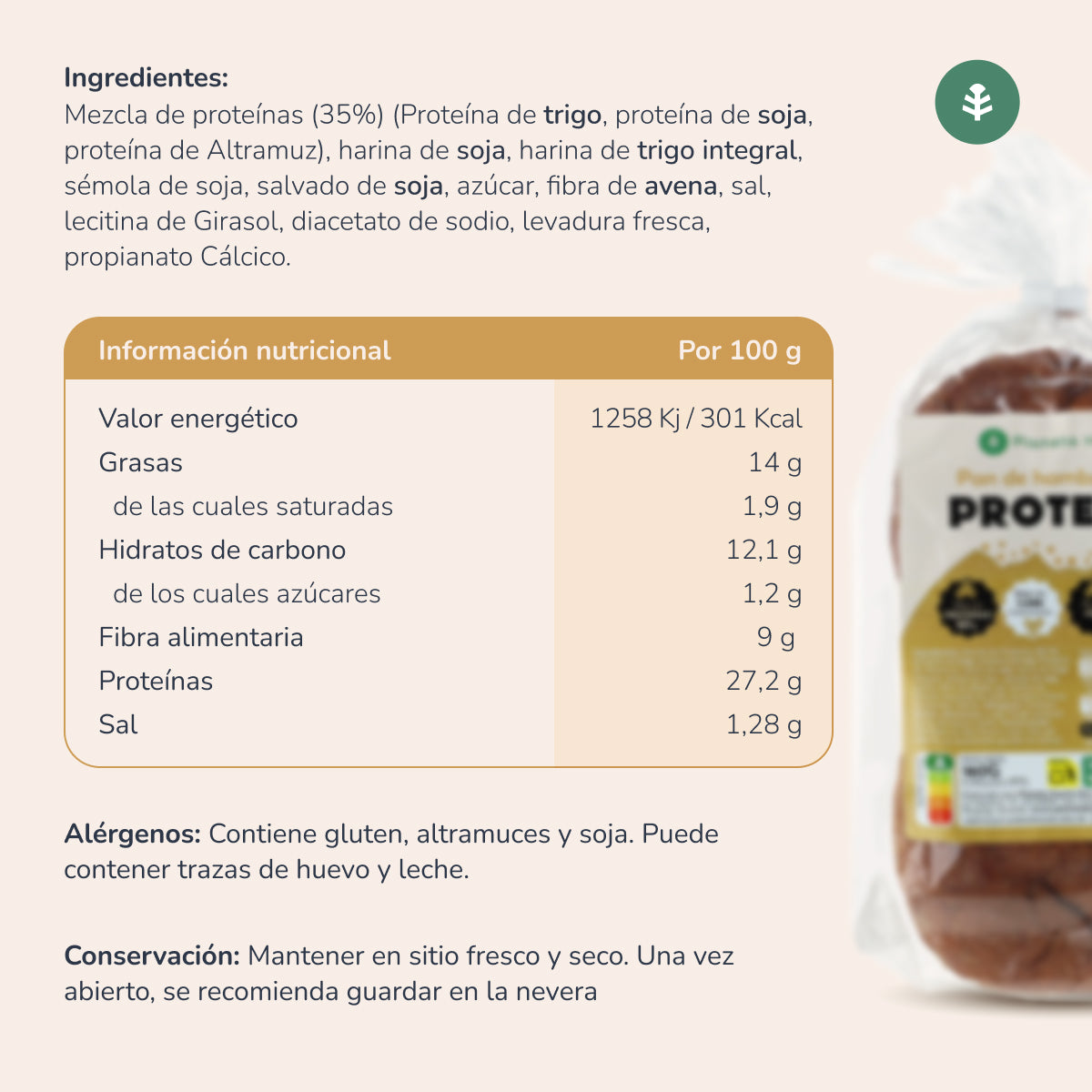 Protein hamburger bun Planeta Huerto, 2 x 80 grams