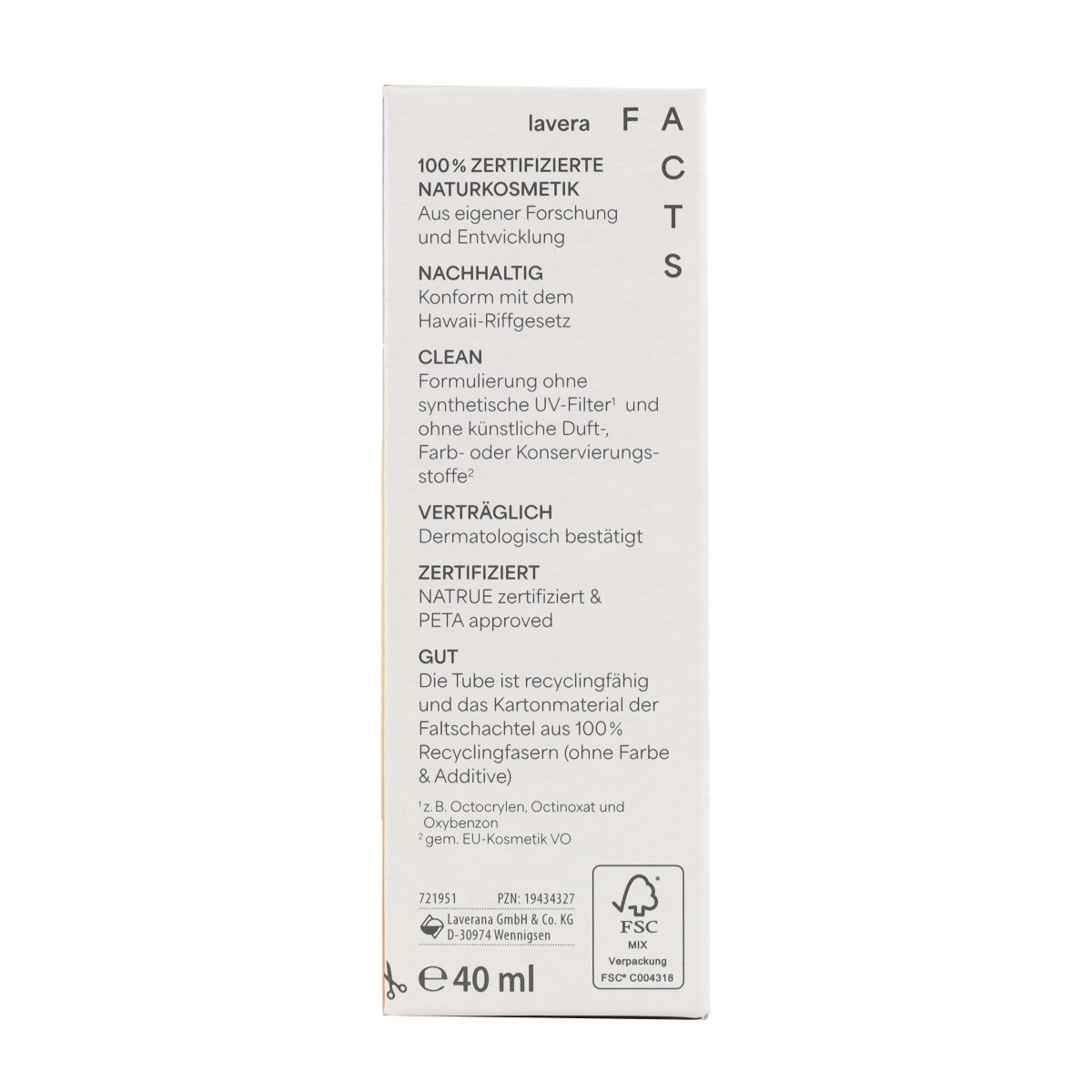 Lavera SPF50 Facial Sun Fluid 40 ml