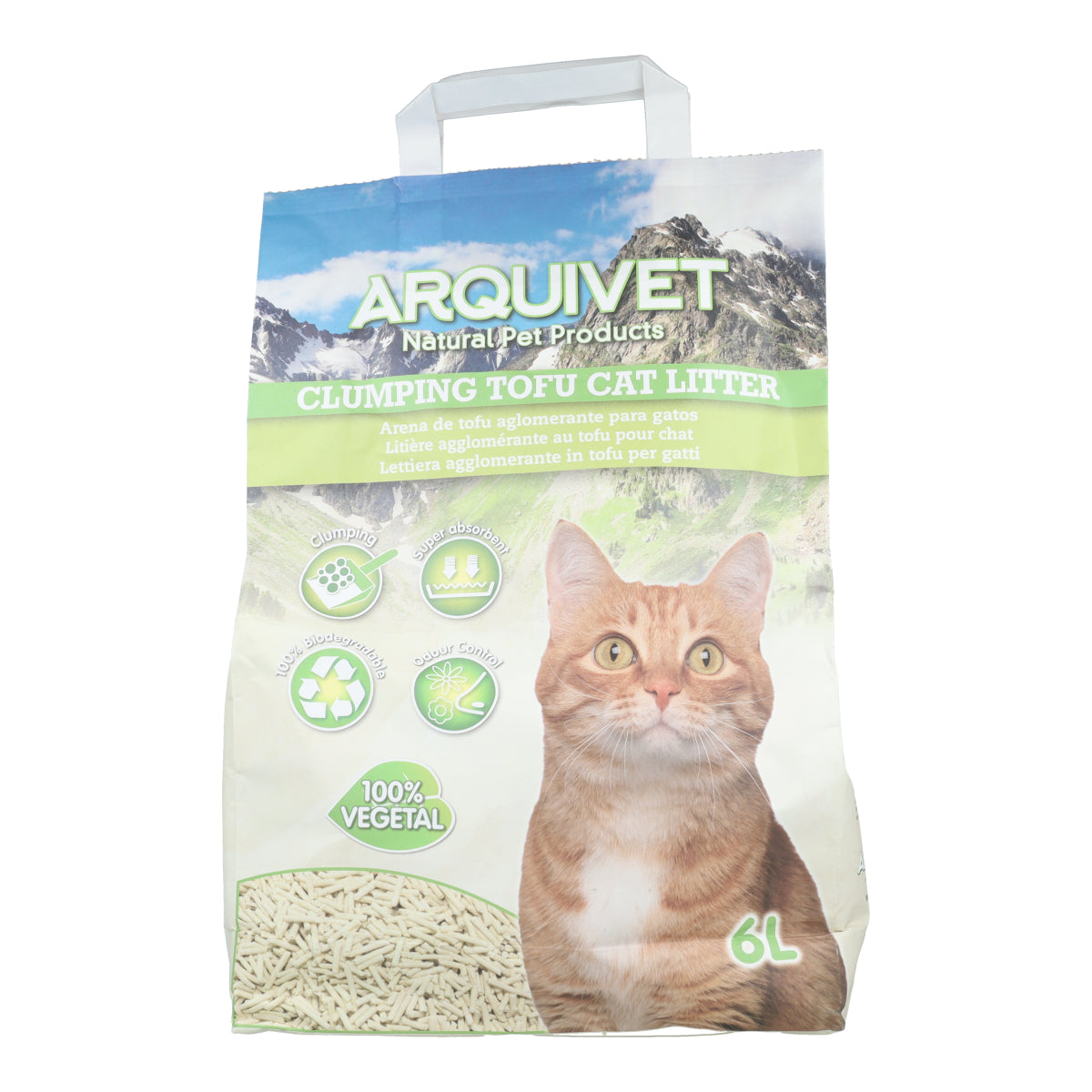 Arquivet Cat Litter Tofu 6 L Biodegradable soy clumping litter