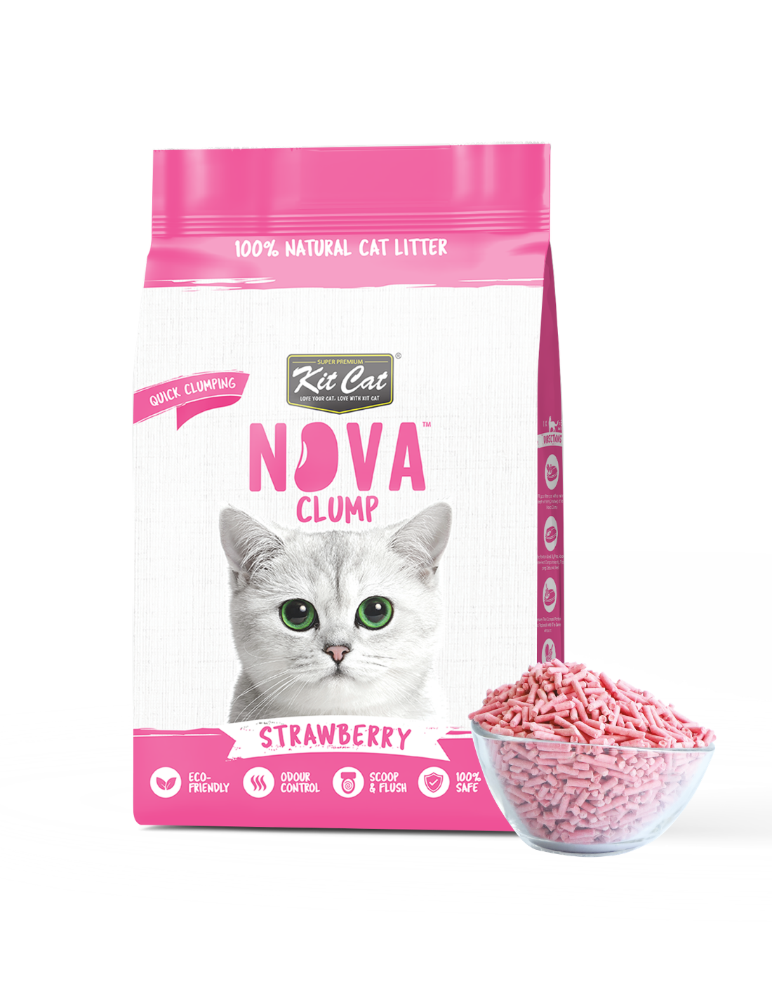 Cat Litter Kit Eco SoyaClump - Strawberry 7 L Cat Litter