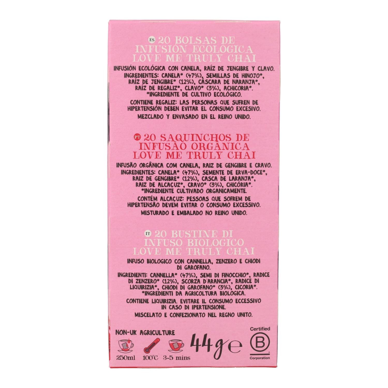 Infusión Love Me Truly Bio Cupper 20 bolsitas