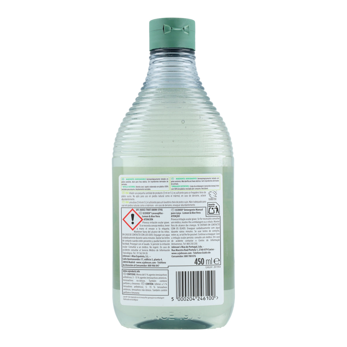 Ecover Lemon and Aloe Vera Dishwashing Liquid 450 ml