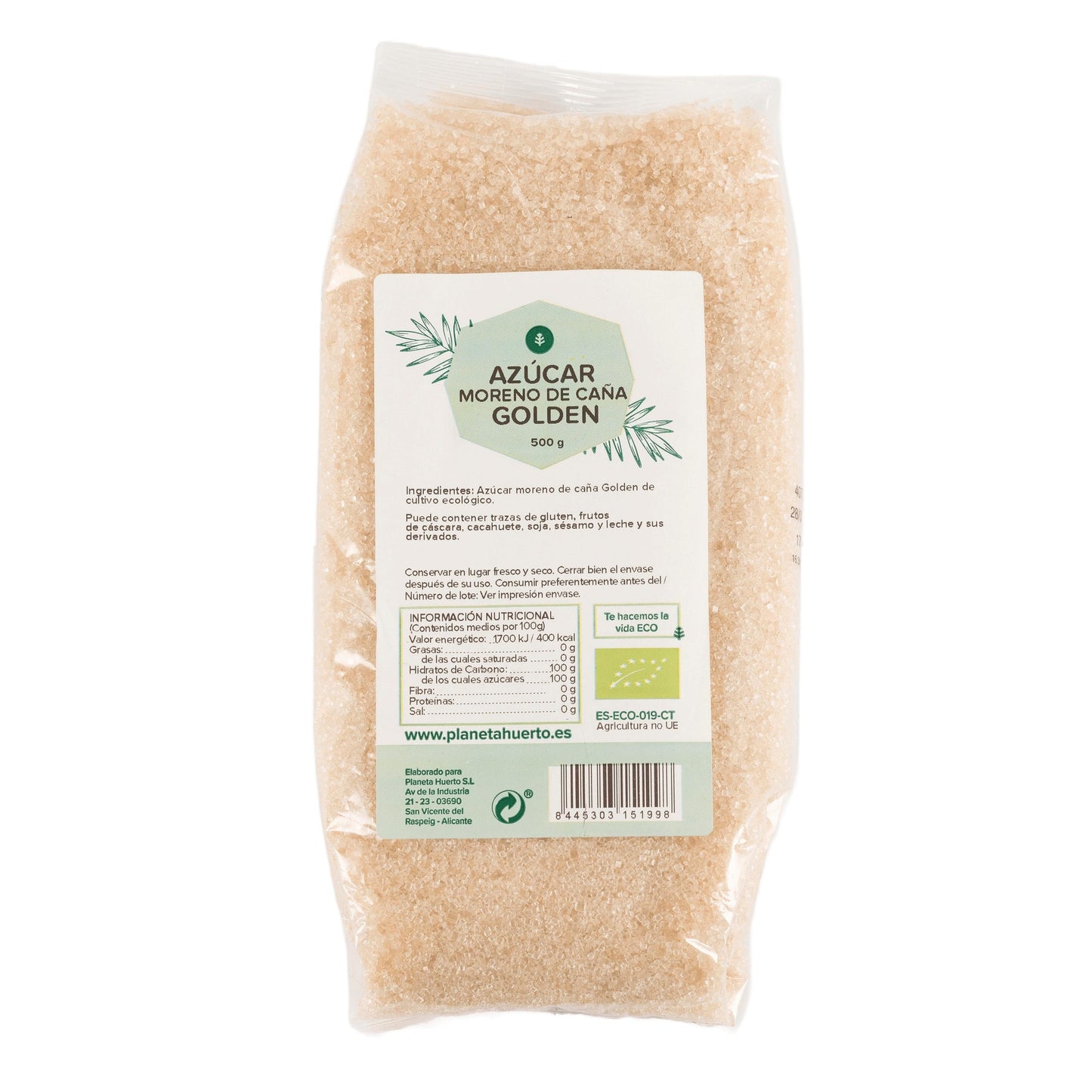 Azúcar de caña golden ECO Planeta Huerto 500 g