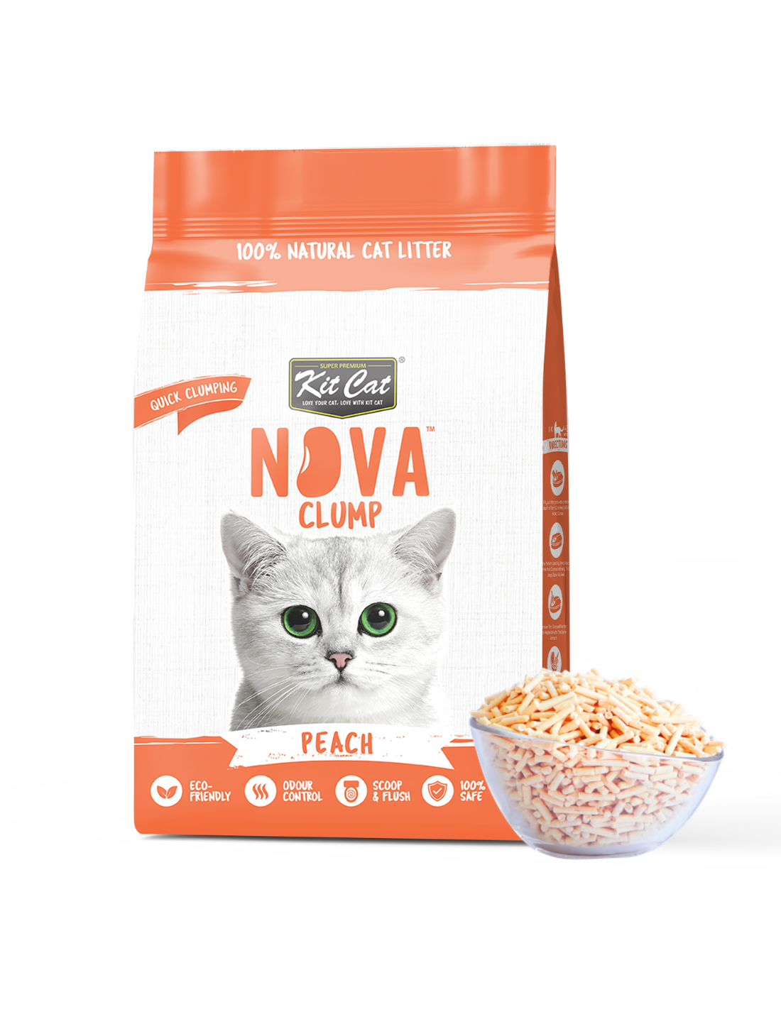 Kit Cat Eco SoyaClump Cat Litter - Peach 7 L Cat litter