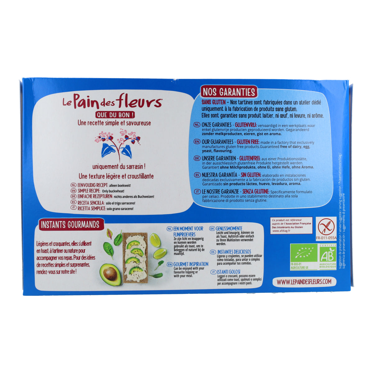Le Pain de Fleurs Organic Gluten-Free Unsalted Buckwheat Crackers 300 g