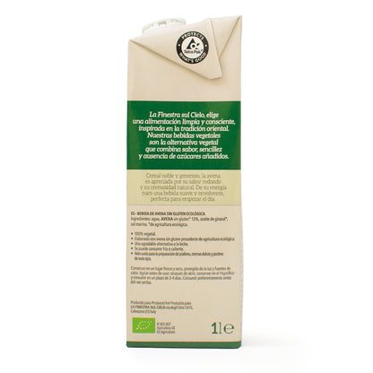 Pack of 6 x La Finestra Sul Cielo Gluten-Free Oat Drink 1 L