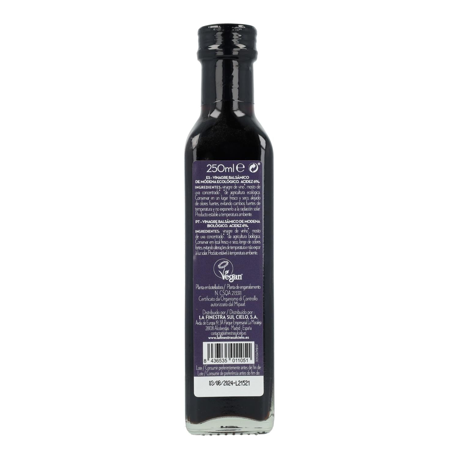 Vinagre Balsámico de Módena La Finestra Sul Cielo 250 ml