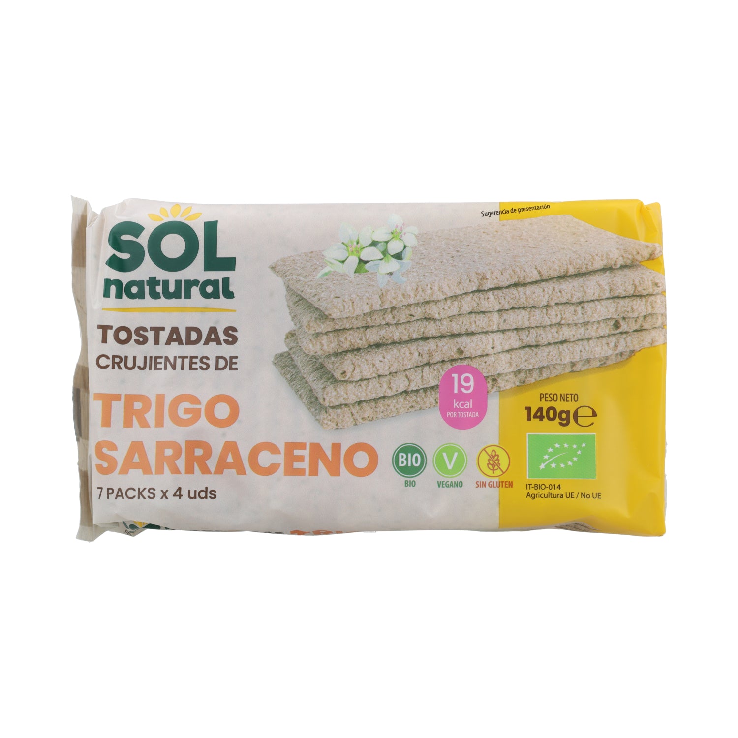 Sol Natural gluten-free buckwheat toast 140 g organic