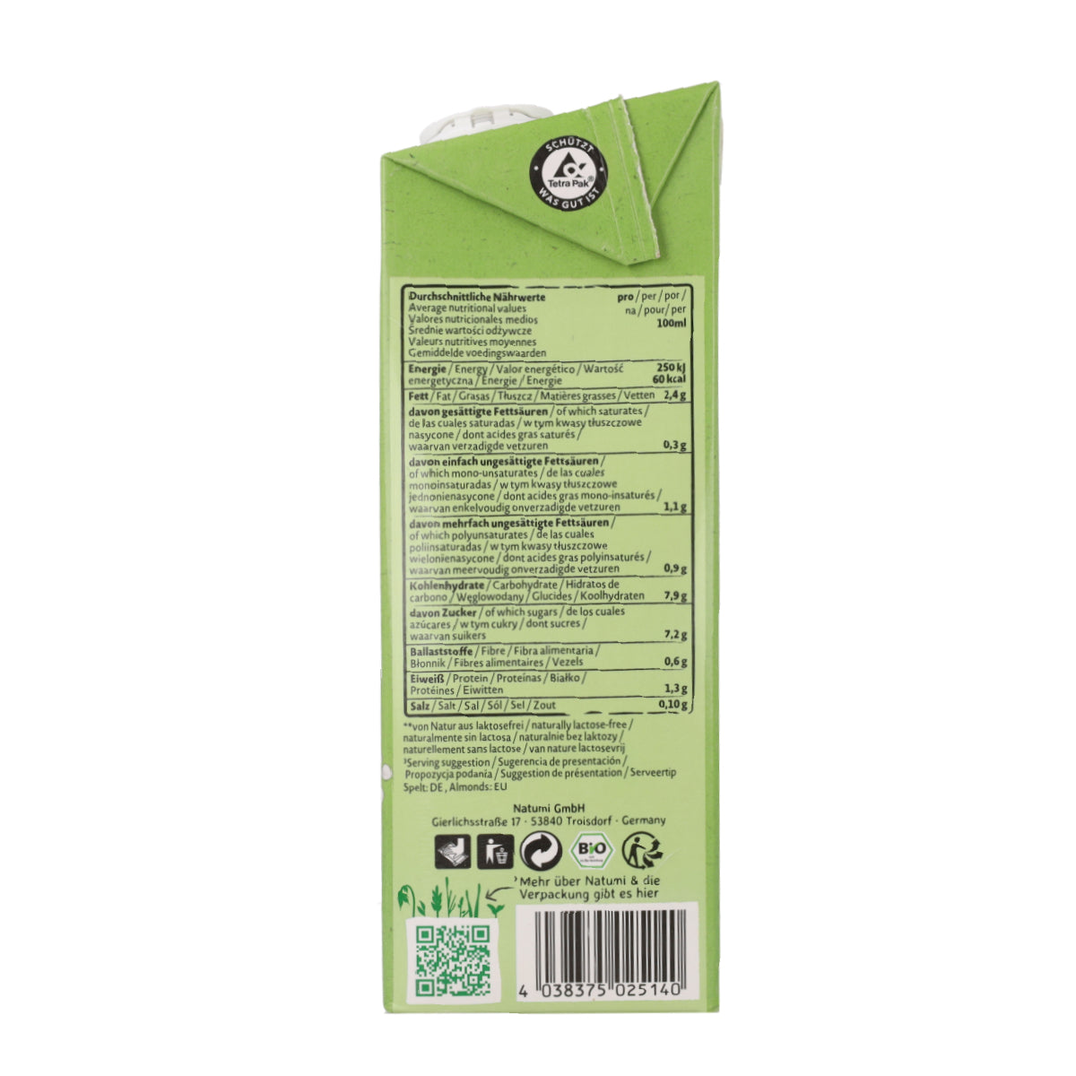 Natumi Organic Spelt and Almond Drink 1 L