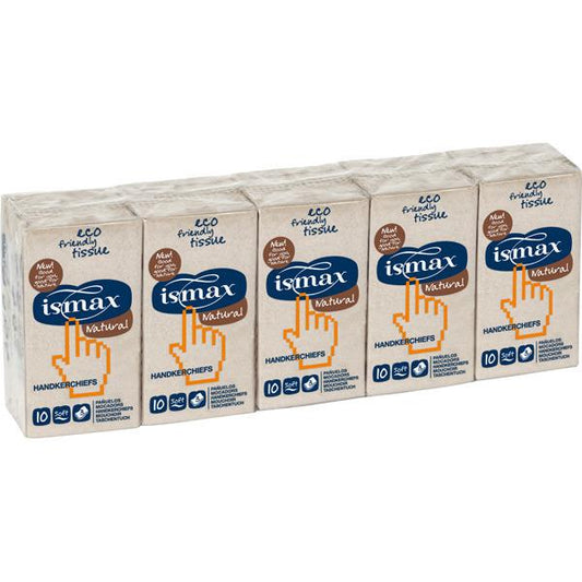 Pañuelos de bolsillo ecológicos Ismax 10x10 uds