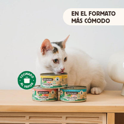 Pack Lata de pollo BARF para gatos 6 x 120 g Wild Balance