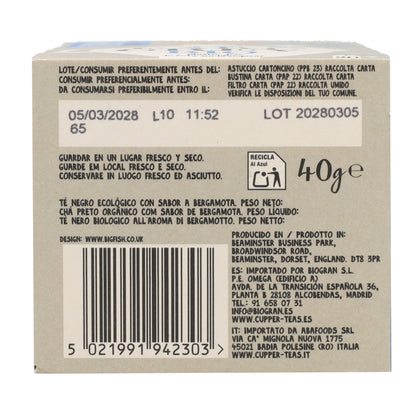 Cupper Organic Earl Grey Black Tea 20 tea bags