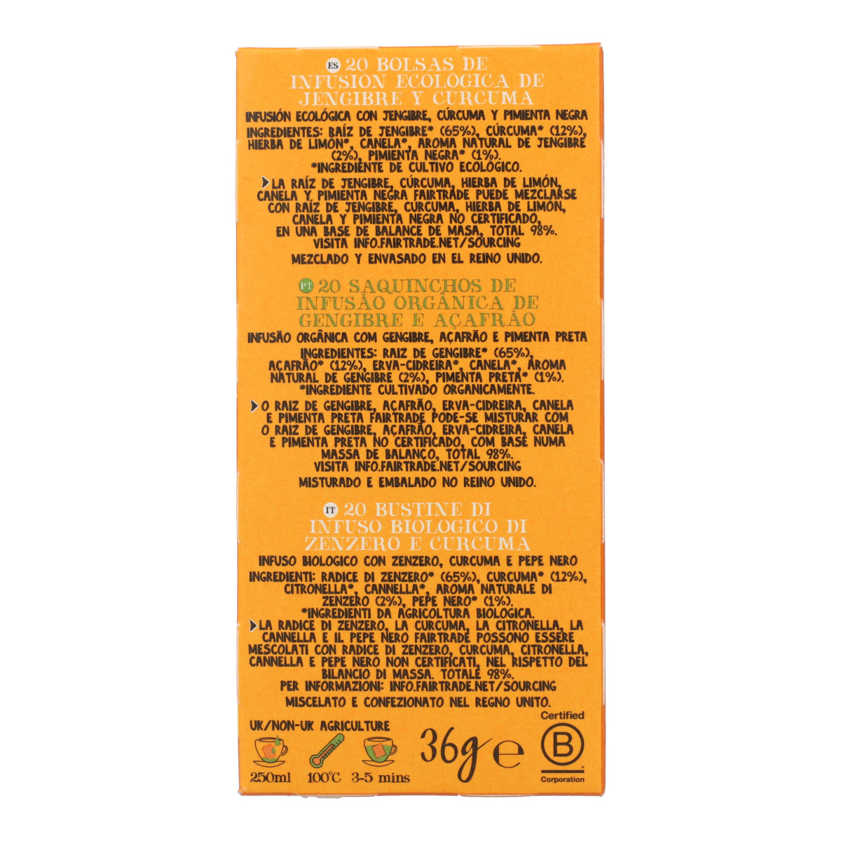 Cupper Organic Ginger and Turmeric Tea 20 bags