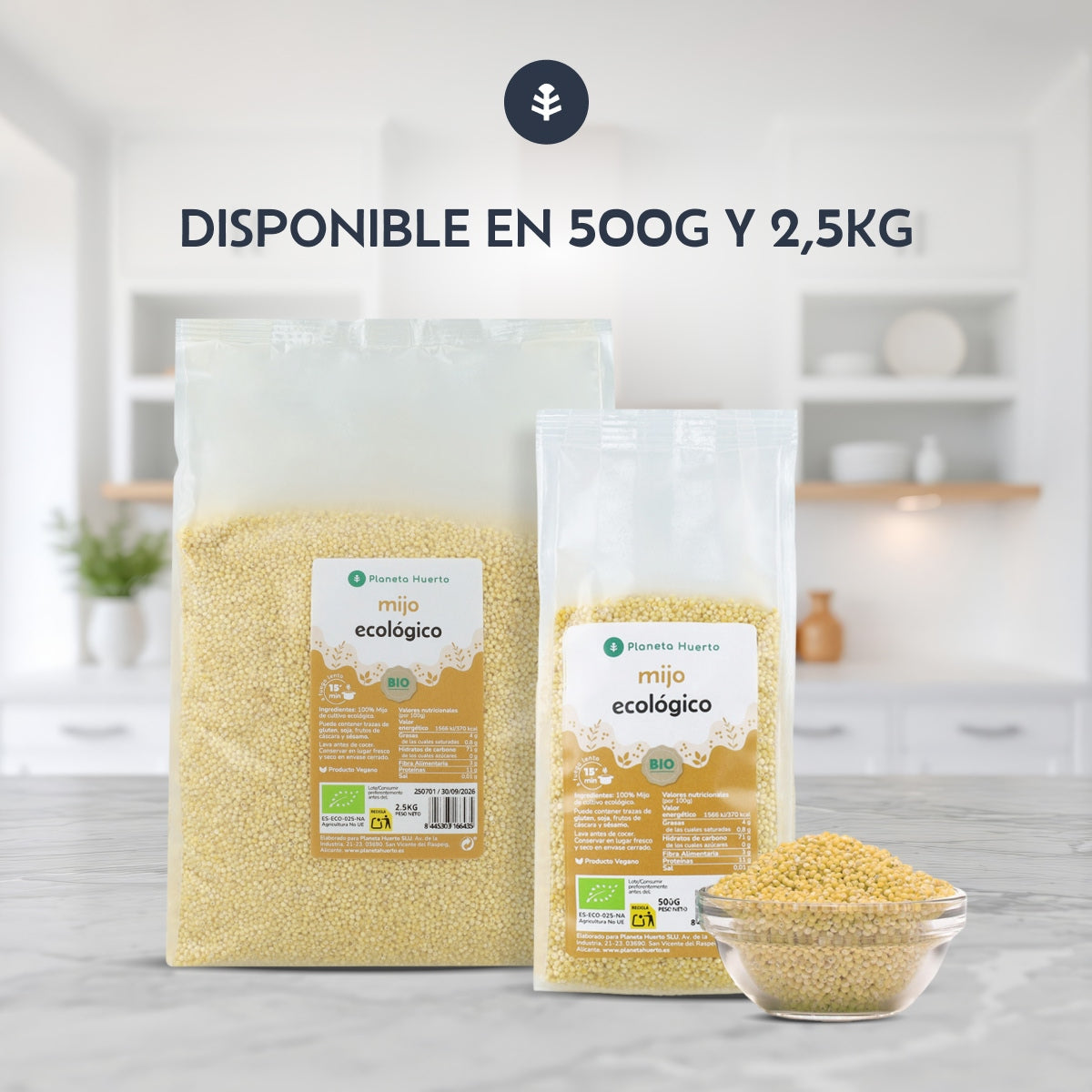 Pack 2x Mijo pelado ECO Planeta Huerto 500 g