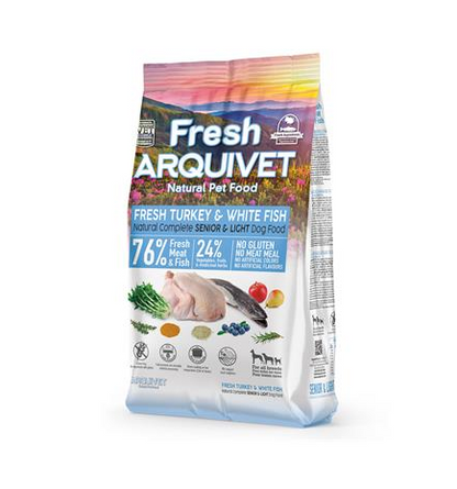 Fresh Senior Light Turkey & White  Arquivet 2,5 Kg Alimento semihúmedo para perros