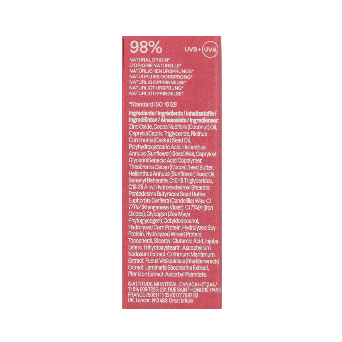 Oceanly - PHYTO-SUN Tinted Lip Balm SPF 30 - Baby Rose, Attitude, 8.5g