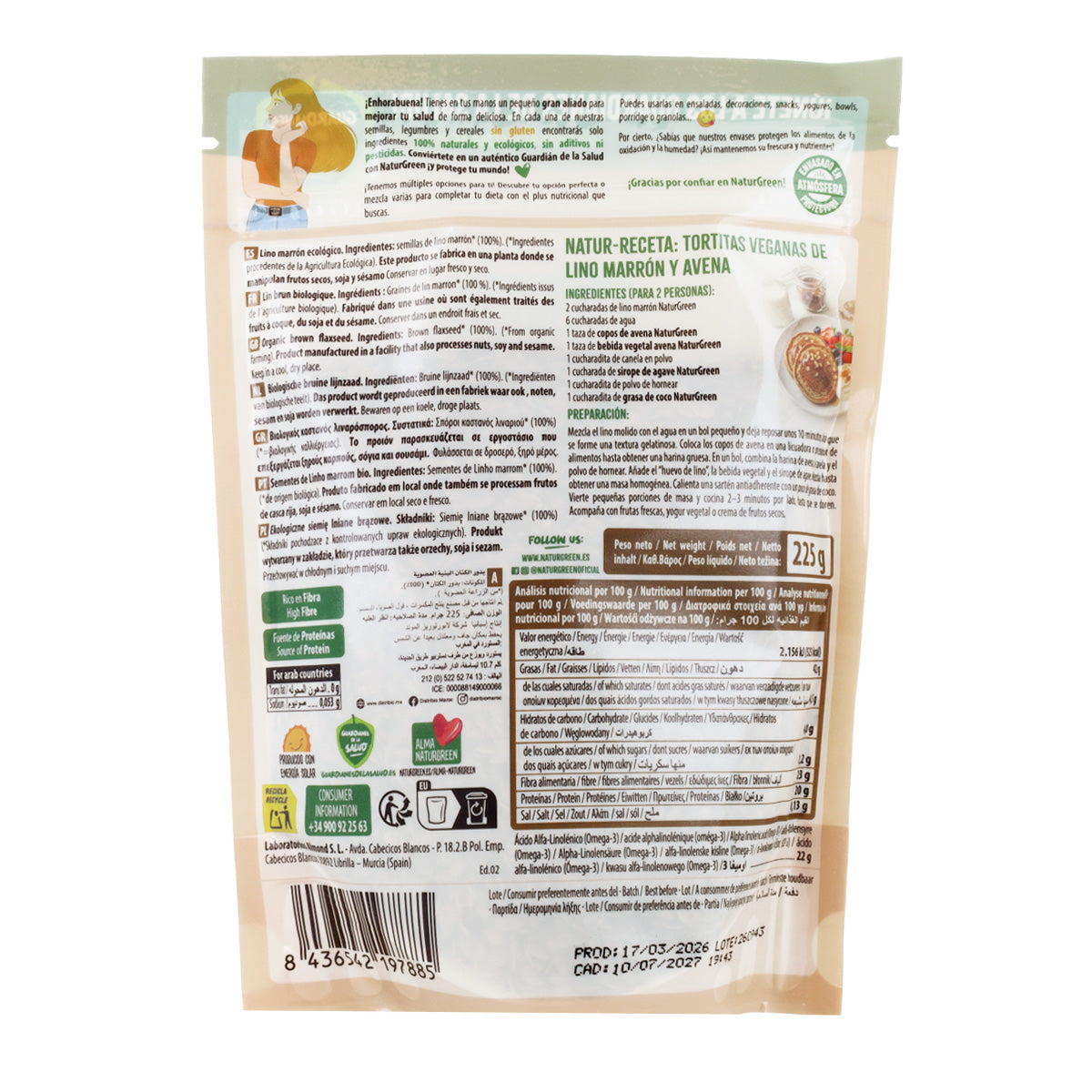 Naturgreen Organic Brown Flax Seeds 225 g