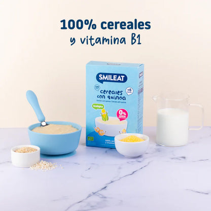 Pack 2x Papilla de cereales Sin Gluten con Quinoa Eco Smileat, 200g