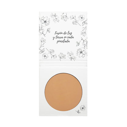 Maquillaje Polvo Compacto 01 Arena Algarve, Acabado Impecable, Con Rosa Mosqueta y Manteca de Karité,  NaturaBio Cosmetics, 30ml
