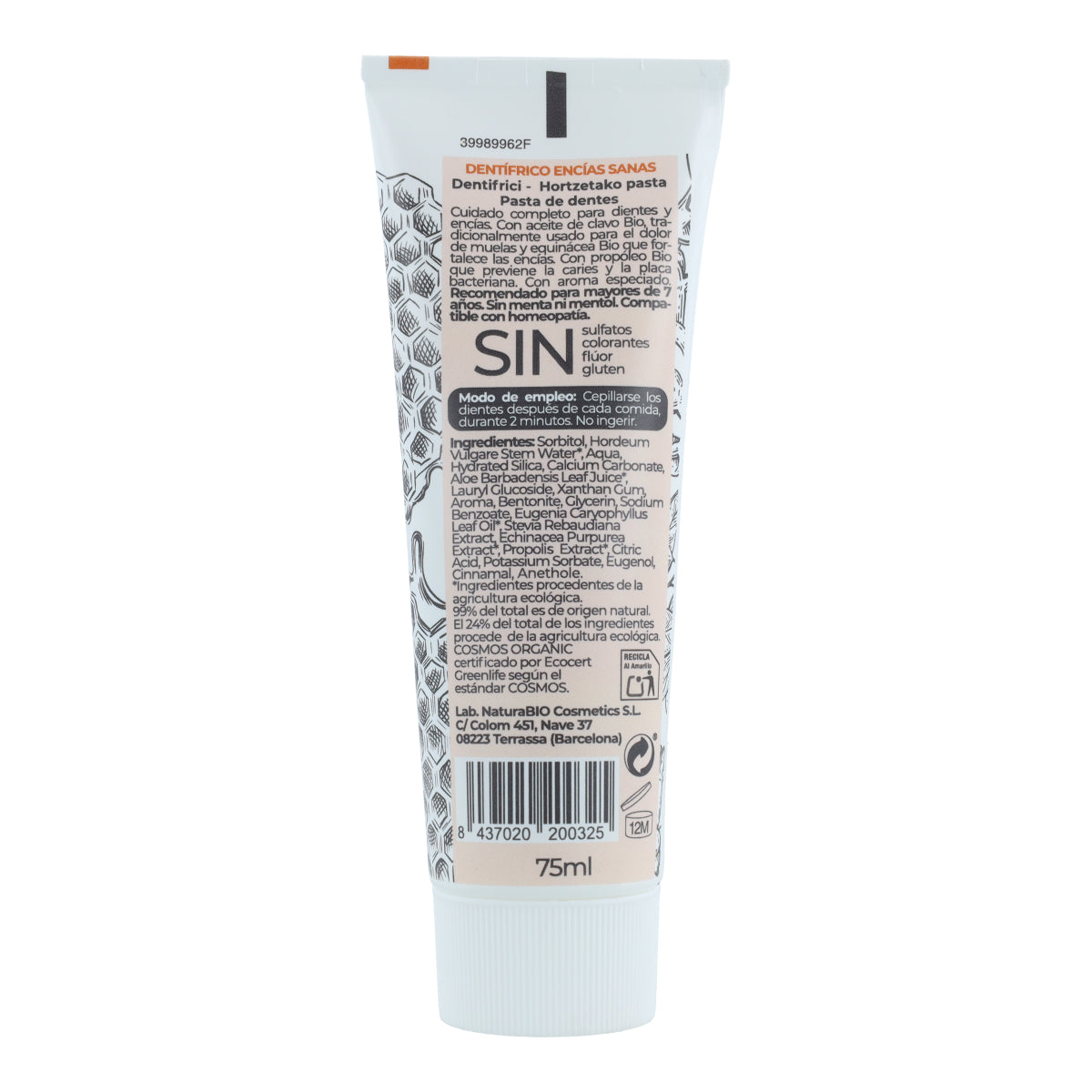 Naturabio Organic Propolis & Clove Healthy Gums Toothpaste 75 ml